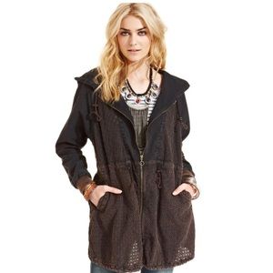 Free People Washed Eyelet Anorak Parka